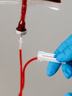 a person wearing gloves is holding a white thing